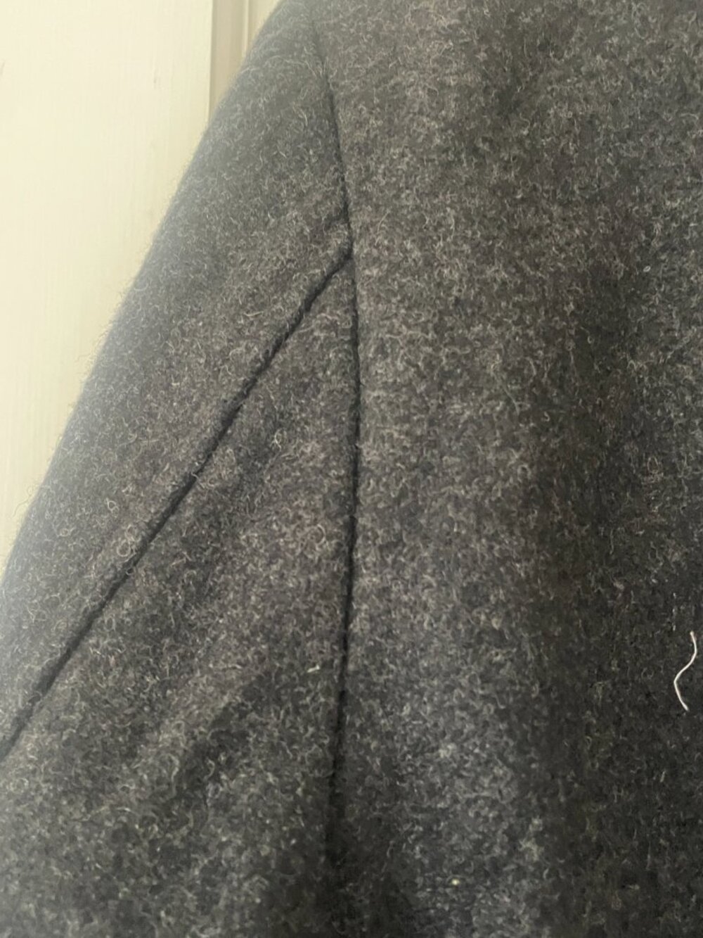 Old Navy Charcoal Double-Breasted Peacoat Size M Wool Blend Quilted Liner - Picture 6 of 9